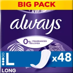Always Daily Protect Long Panty Liners 0 % Fragrances & Dyes