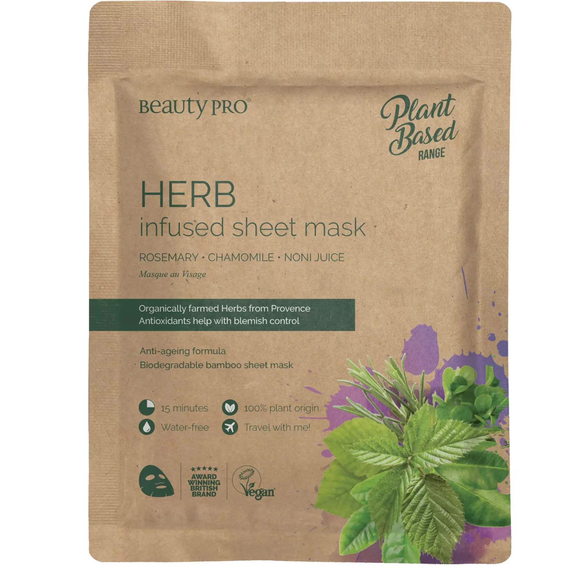 Beauty PROPlant Based Herb Infused Sheet Mask