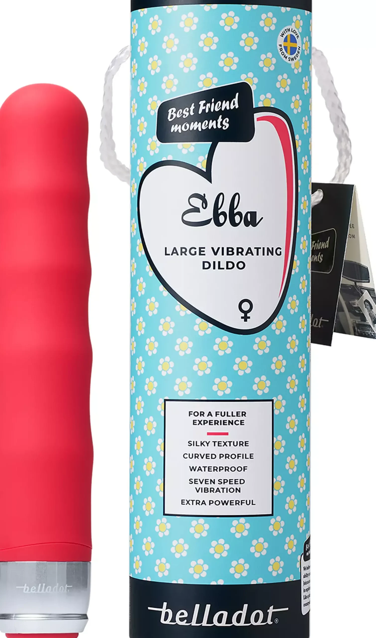 Belladot Ebba Large Vibrating Dildo Red Red