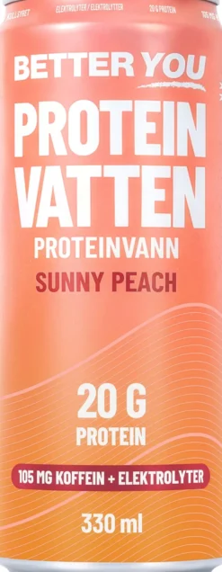 Better You Proteinvatten Sunny Peach Koffein+Elektro 330 ml