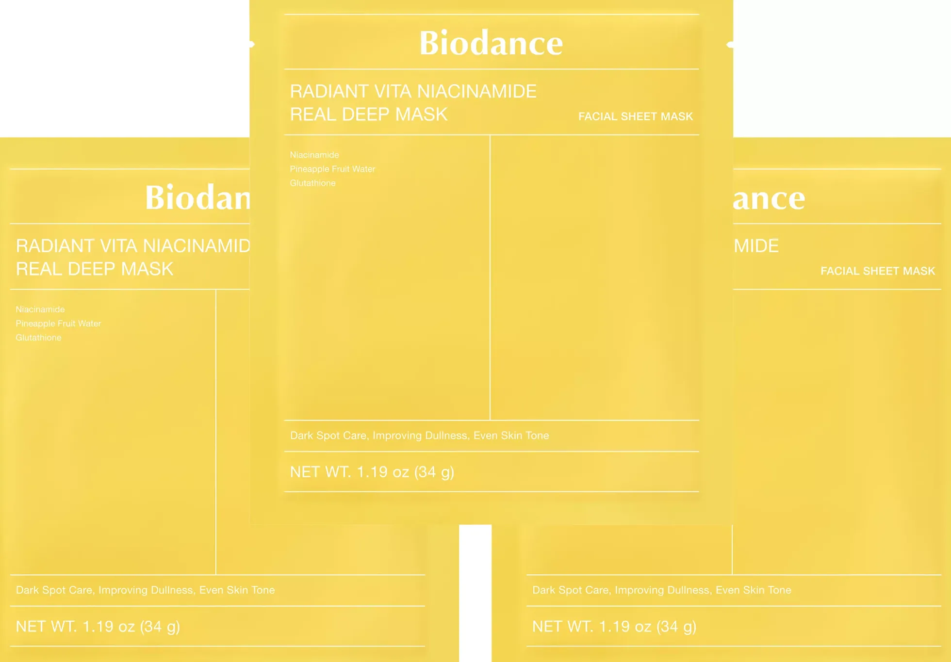 Biodance Radiant Vita Niacinamide Real Deep Mask x 3