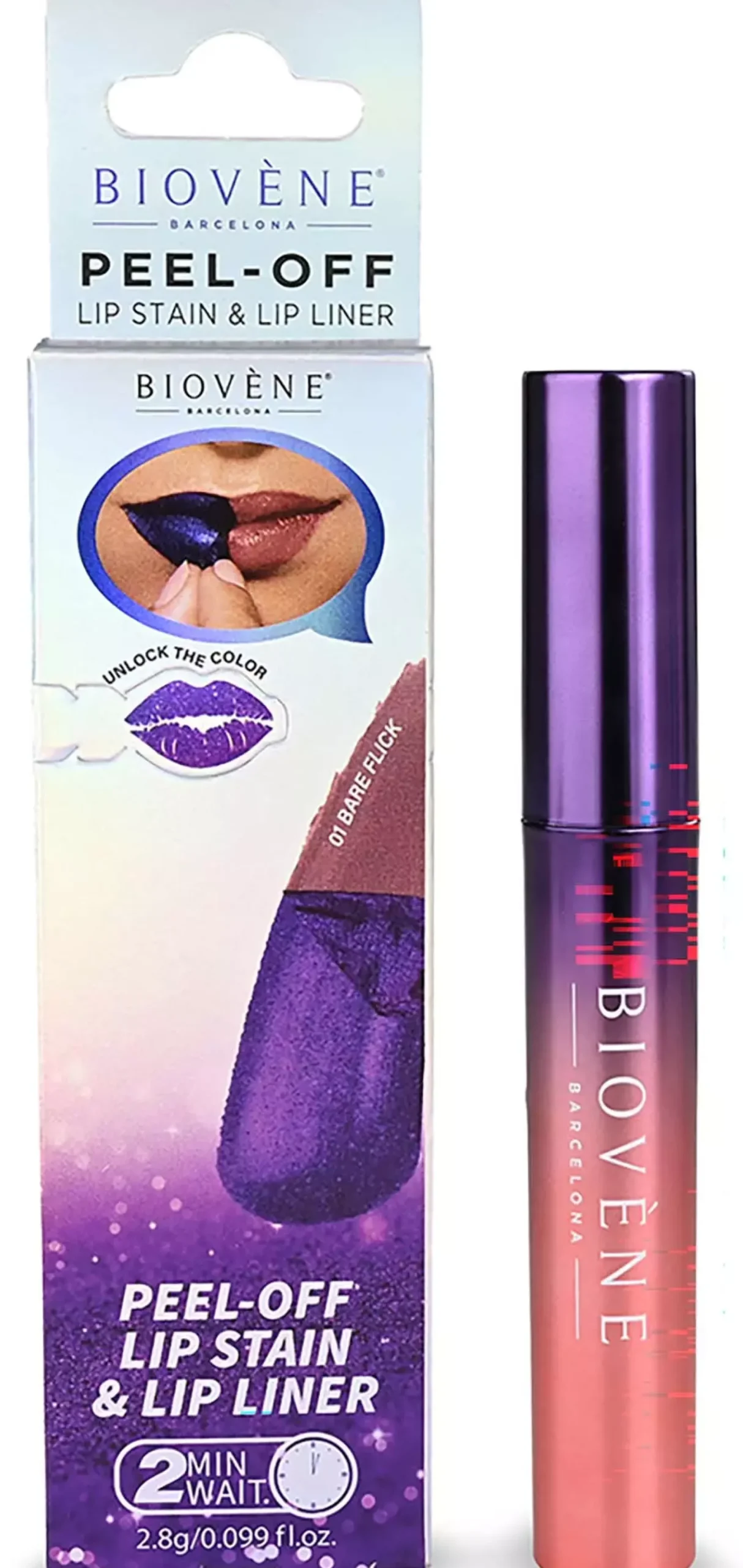 Biovène PEEL-OFF PERFECT REVEAL LIP STAIN & LINER IN ONE Bare Flick Stay-Perfect All Day