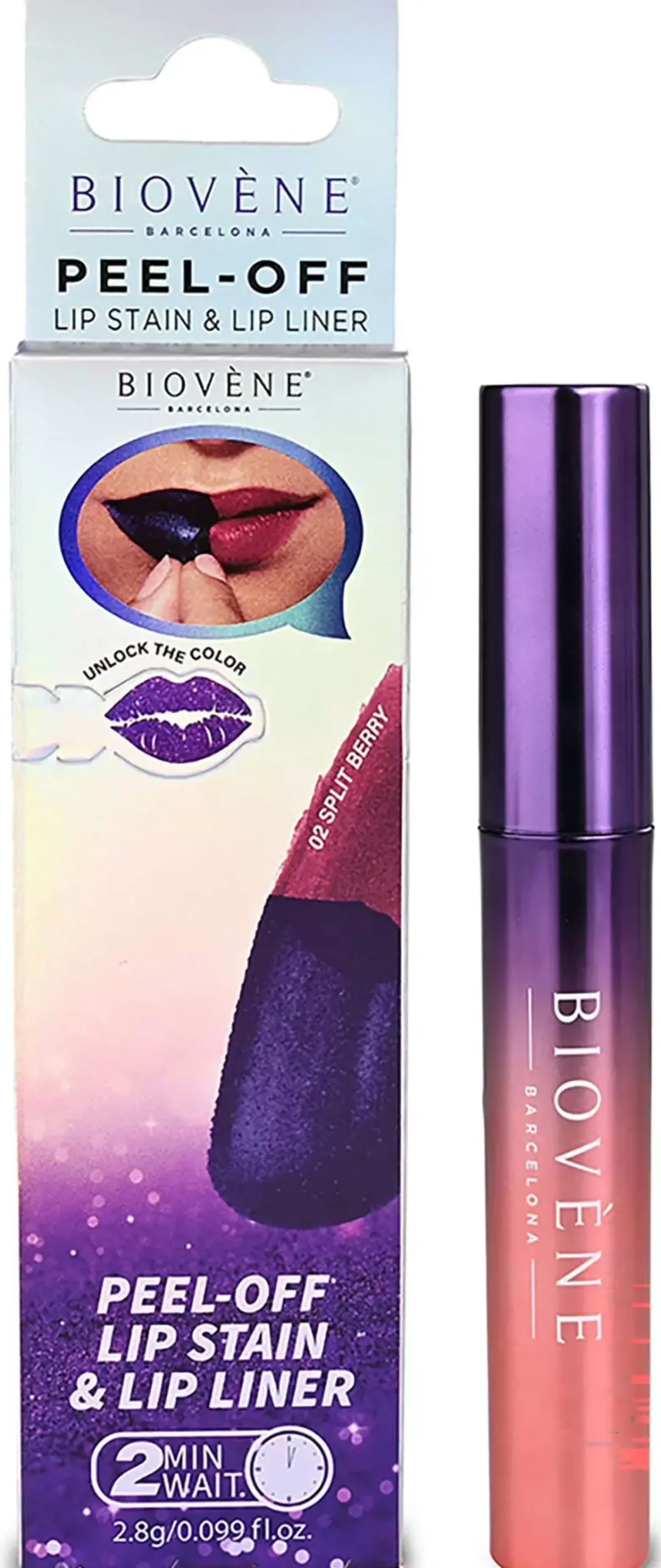 Biovène PEEL-OFF PERFECT REVEAL LIP STAIN & LINER IN ONE Split Berry Stay-Perfect All Day
