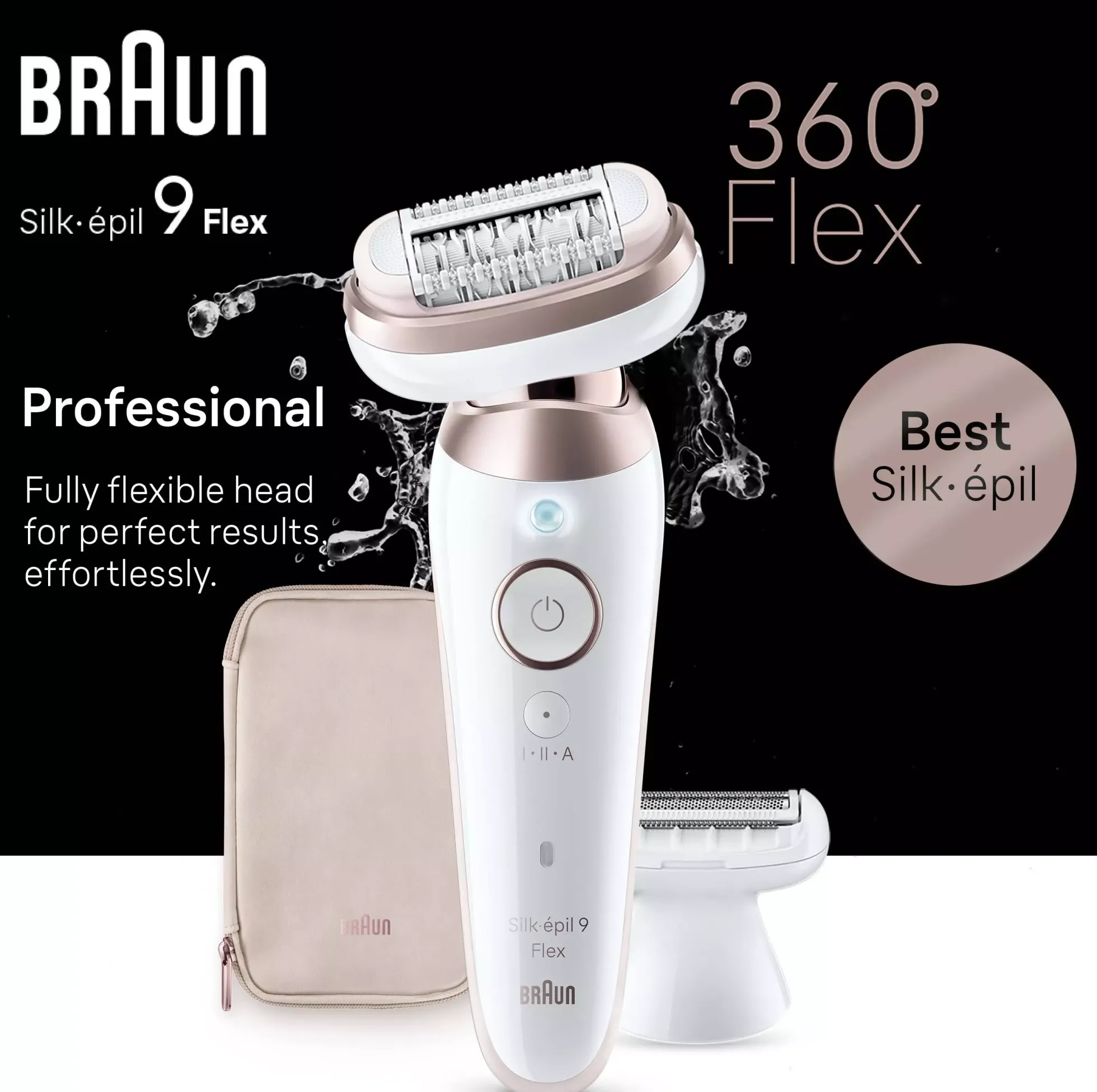Braun Silk-épil 9 Flex Epilator For Easy Hair Removal 9-030 3D White/Rose Titan