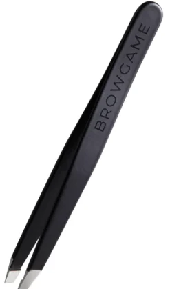 Browgame Cosmetics Signature Tweezer Slanted - Soft Touch Blackout