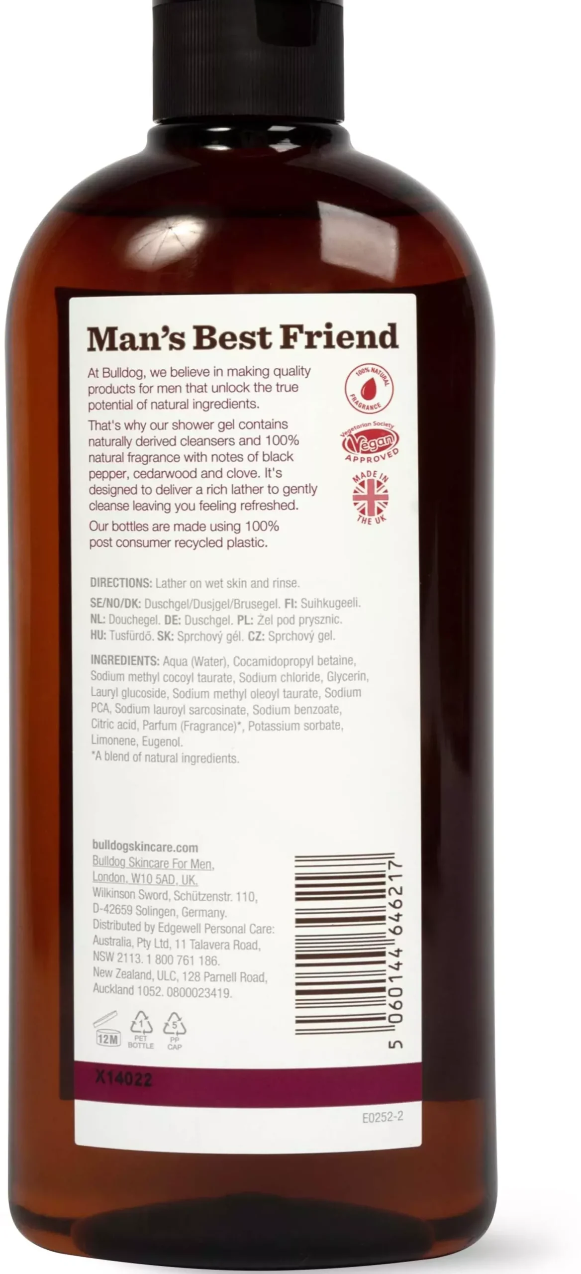 BulldogVetiver & Black Pepper Shower Gel 500 ml