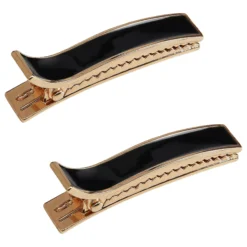 By Lyko Enameled Metal Hair Clips Black