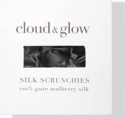 Cloud & Glow Silk Scrunchies 4 cm Charcoal