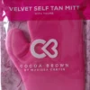Cocoa Brown Velvet Thumb Tanning Mitt