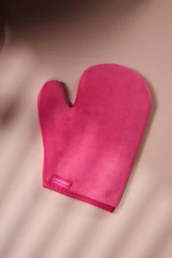 Cocoa Brown Velvet Thumb Tanning Mitt