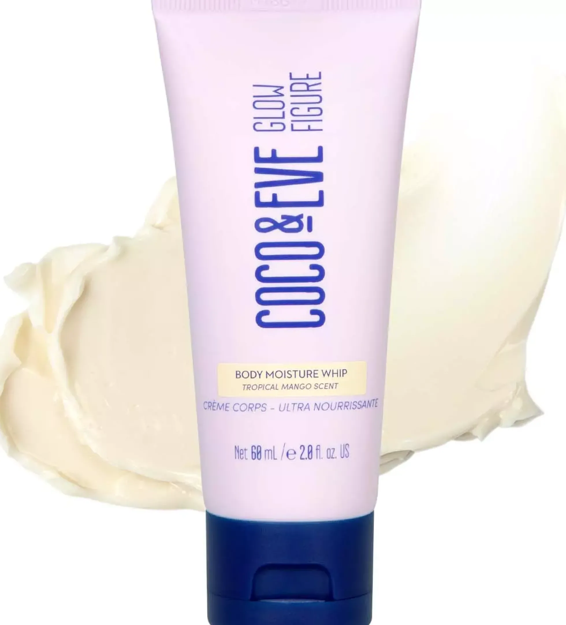 Coco & EveGlow Figure Whipped Body Cream Tropical Mango Scent Travel Size 60 ml