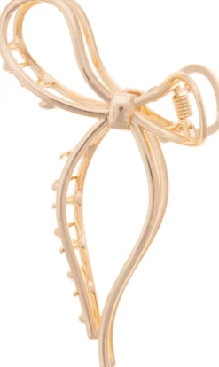 Dazzling Hair Clip Bow Metal Gold