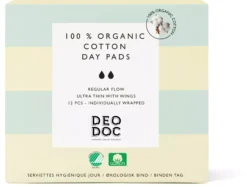 DeoDoc 100 % Organic Cotton Day pads 12 st