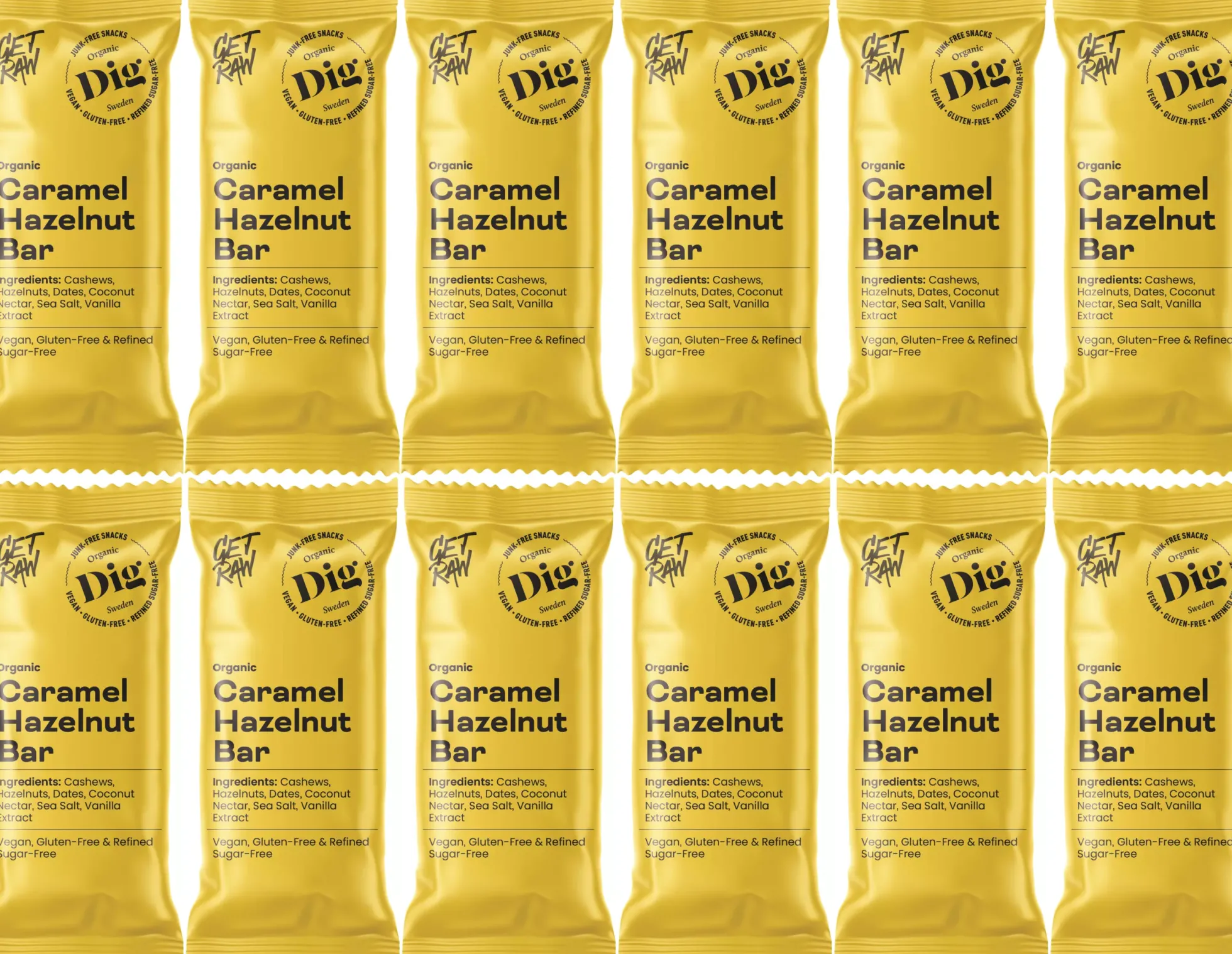 DigGET RAW Organic Caramel Hazelnut Bar 12 x 42g