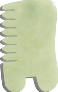 Earth Harbor Island Jade Gemstone Gua Sha + Massaging Comb