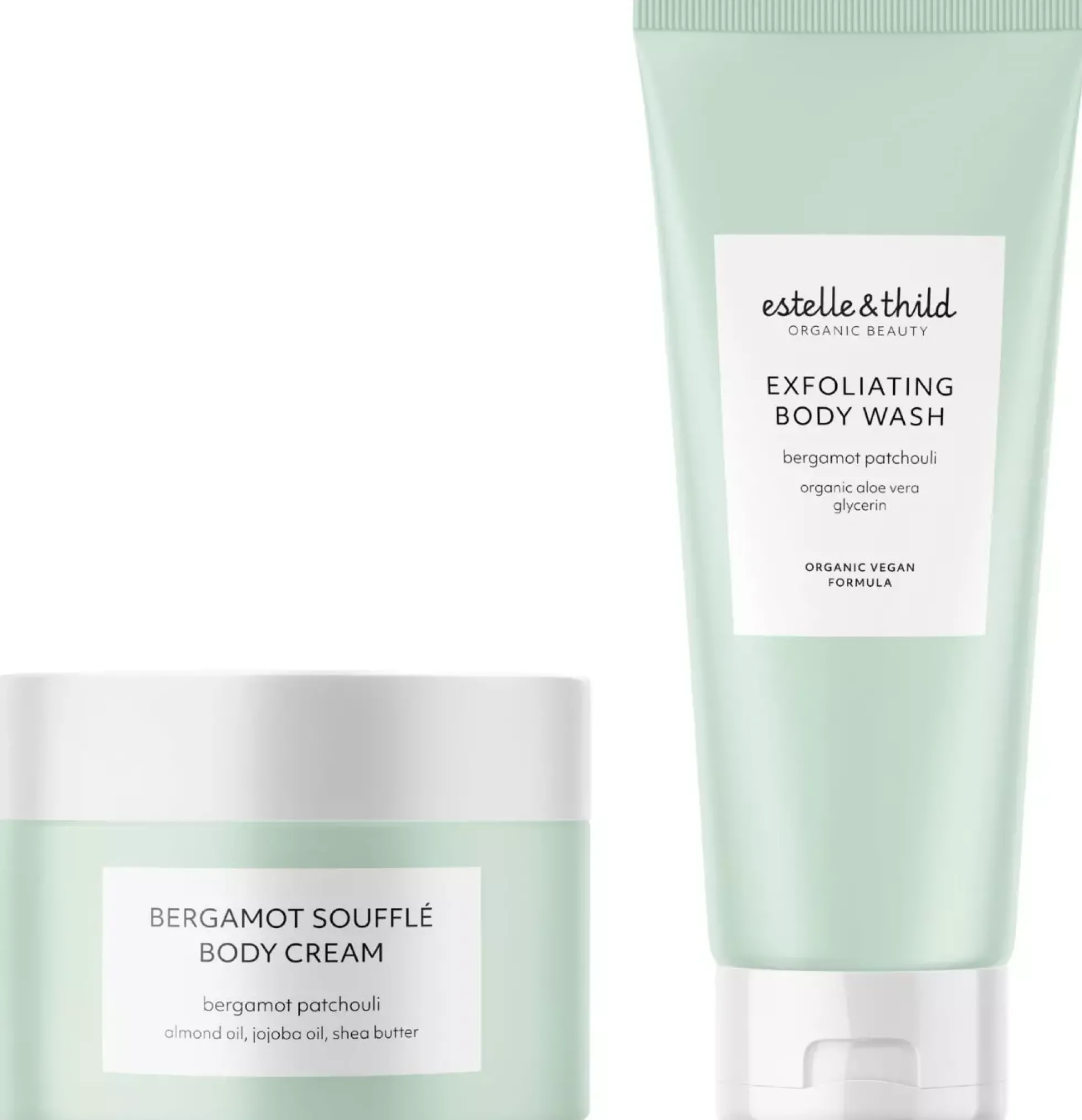 Estelle&Thild Organic BeautyBergamot & Patchouli Bergamot Souffle Body Cream 200 ml & Exfoliating Body Wash 200 ml