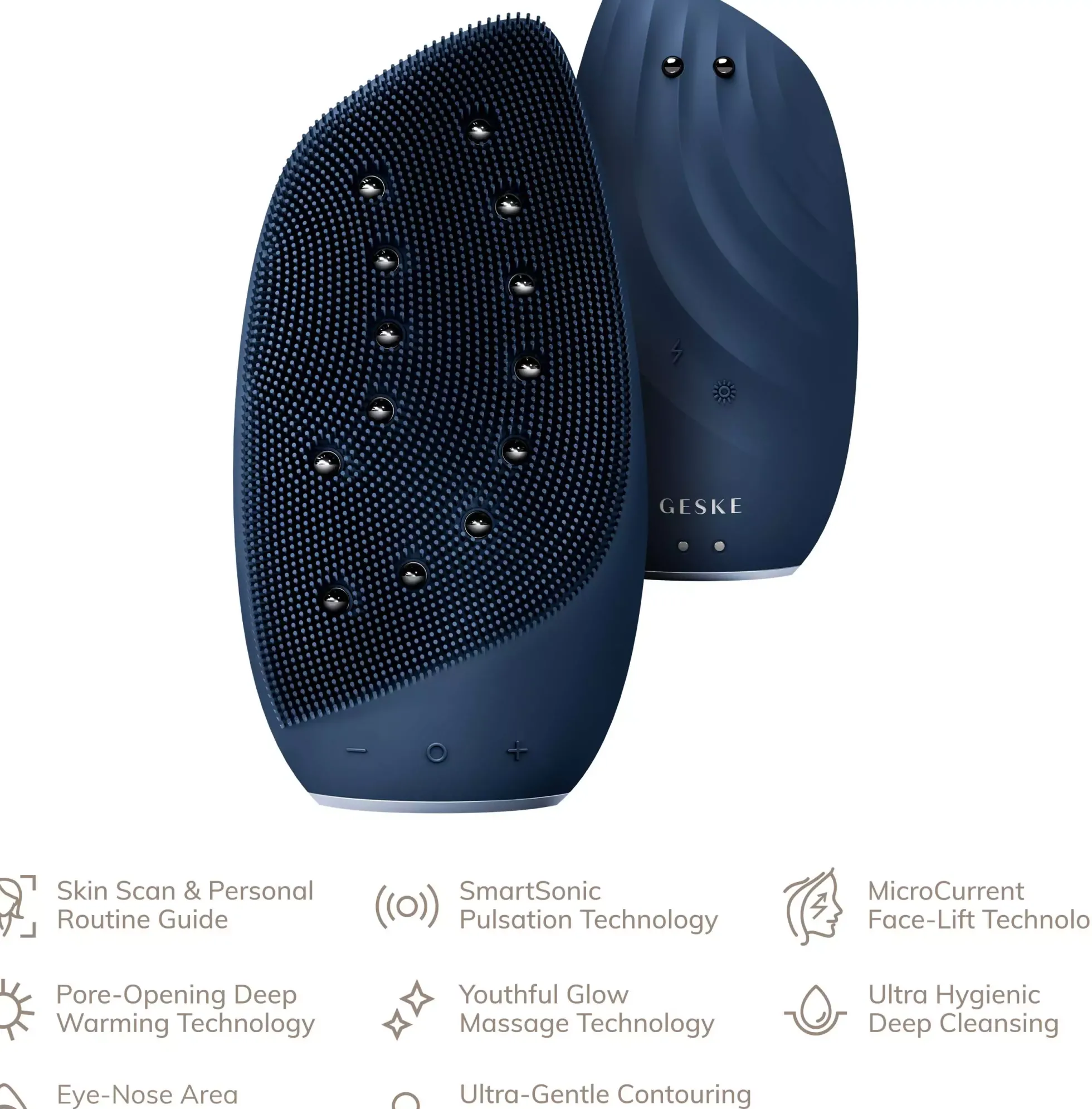 Geske8 in 1 Sonic Thermo Facial Brush & Face-Lifter Midnight