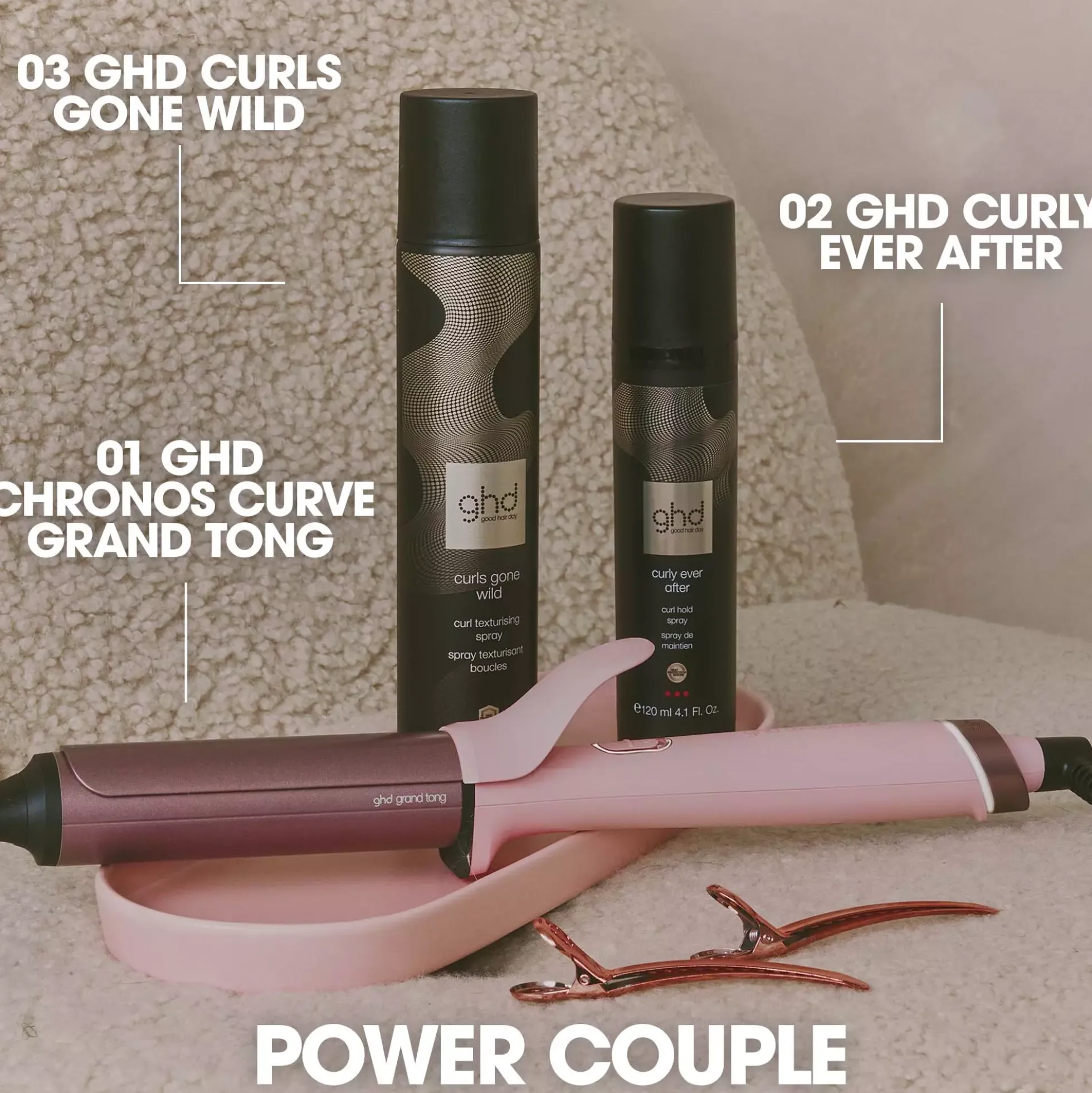ghd Chronos Limited Edition Curve Grand Tong (32mm Barrel) in Dusted Pink