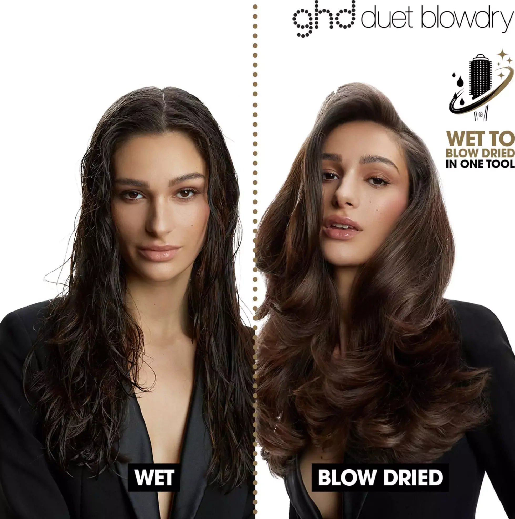 ghd Duet Blow Dry - 2-in-1 Hair Dryer Brush White