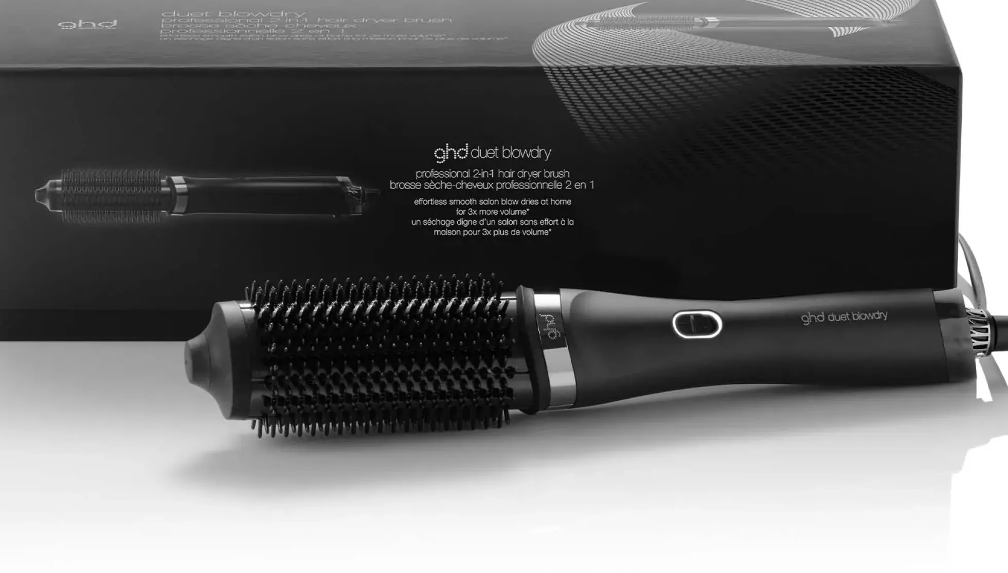 ghd Duet Blow Dry - 2-in-1 Hair Dryer Brush White