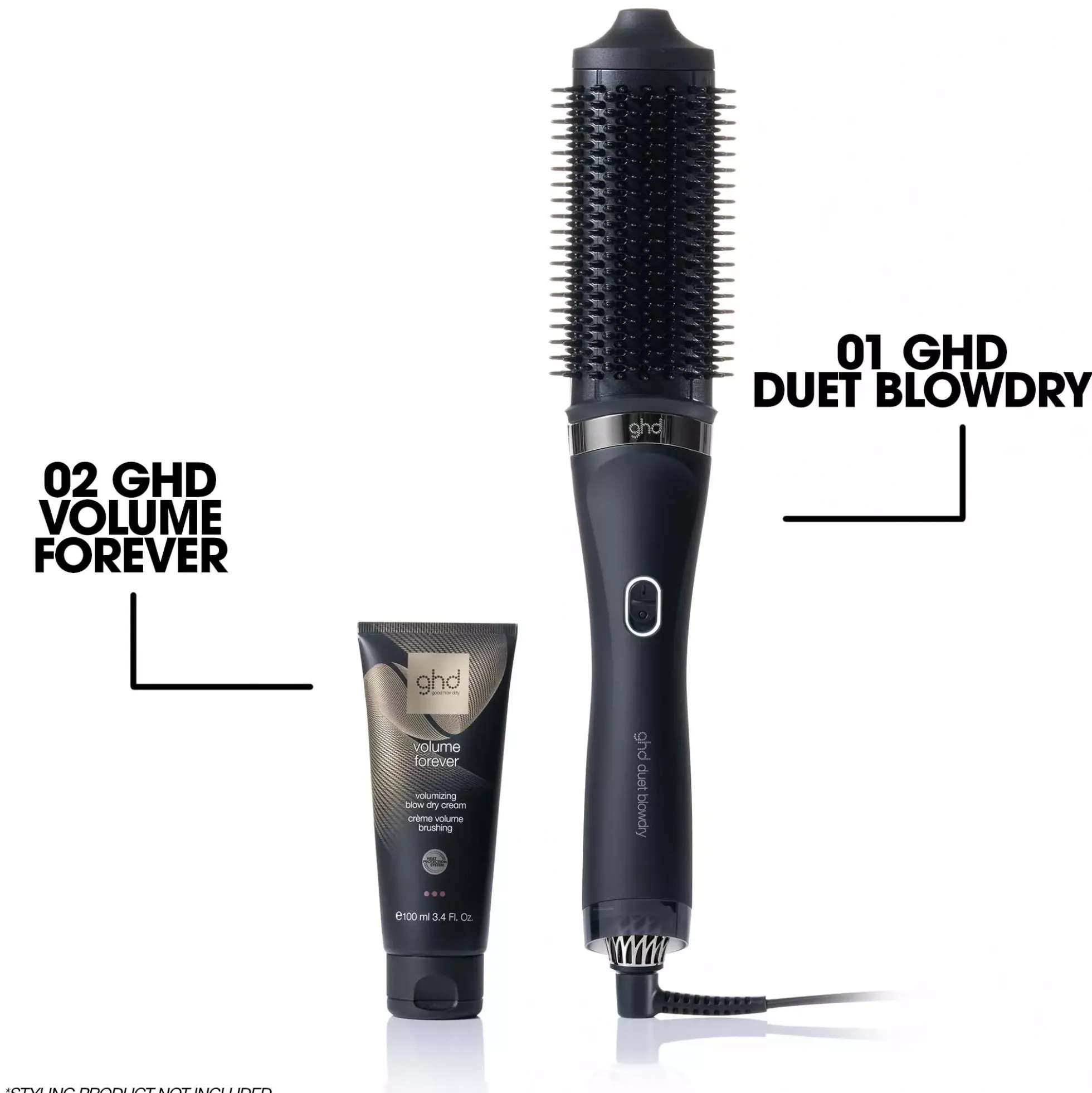 ghd Duet Blow Dry - 2-in-1 Hair Dryer Brush White