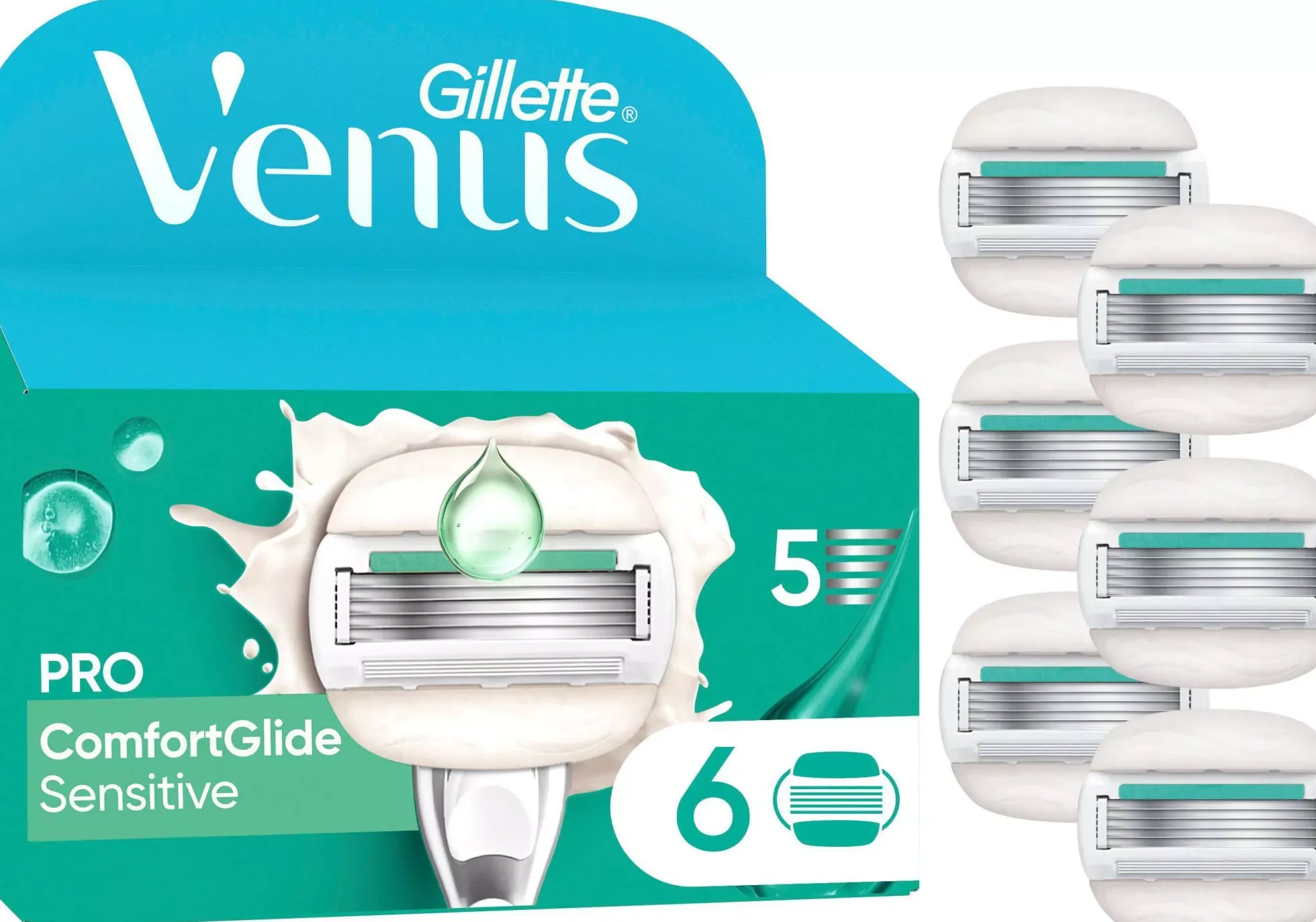 Gillette Venus Pro ComfortGlide Sensitive Razor Blades 6 st