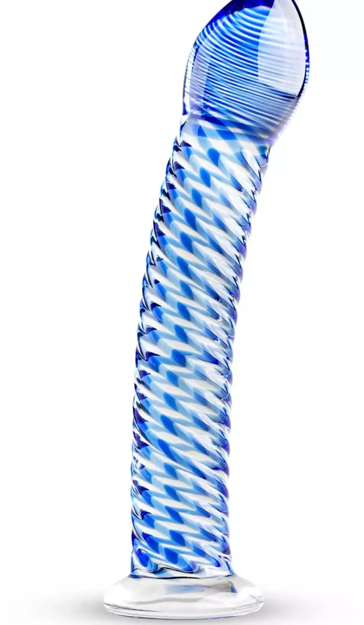 Gläs Blue Swirl Textured Sensual Glass Dildo