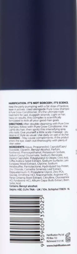 HairificationPure Grow Leave-In Growth Intensifying Spray 150 ml