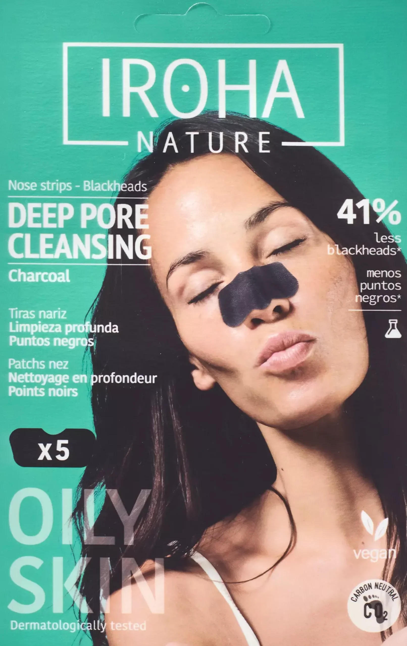 IROHA NATURE Deep Pore Cleansing Charcoal Nose Strips