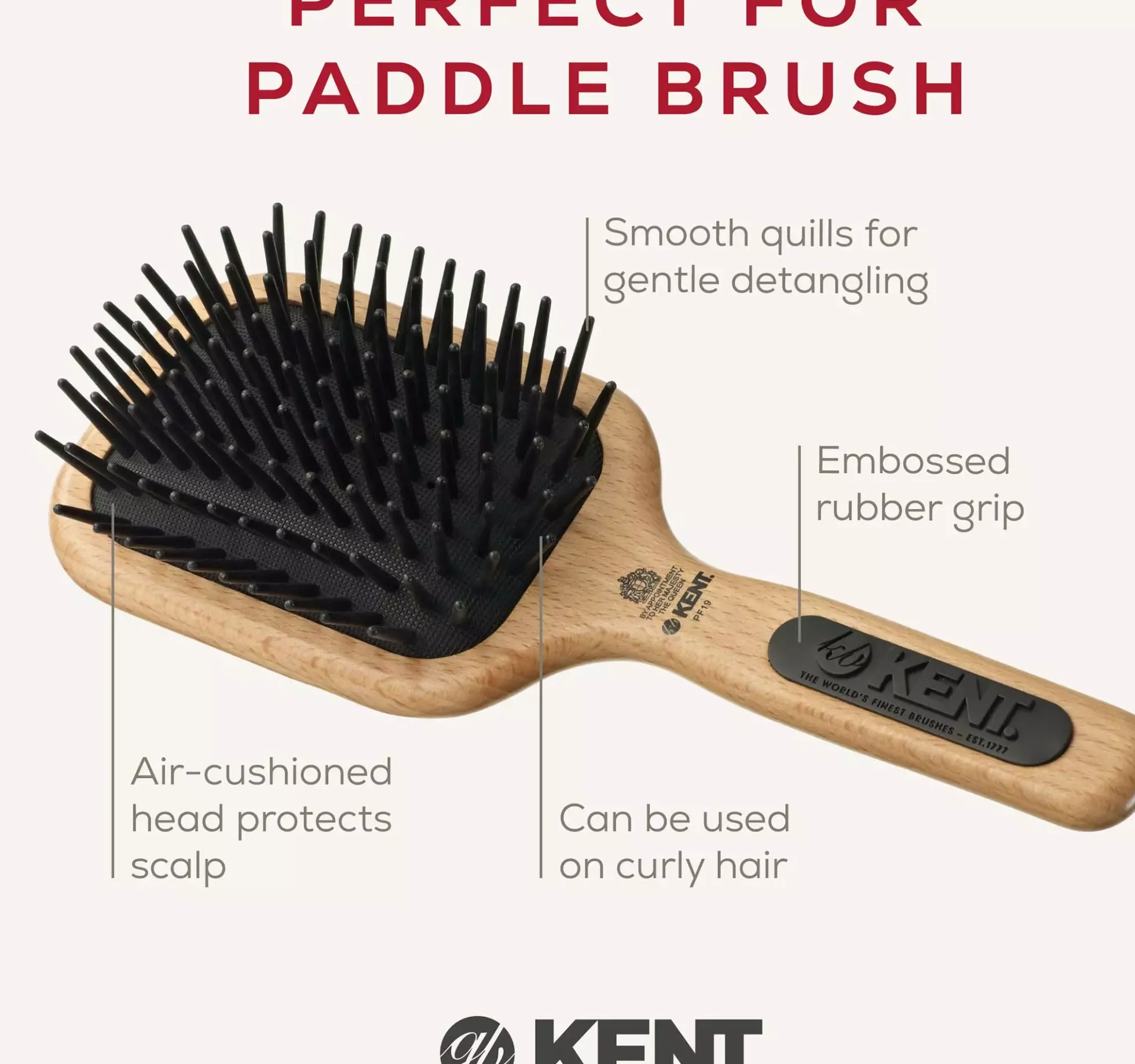 Kent Brushes Airhedz Maxi-Phat De-Tangle Brush