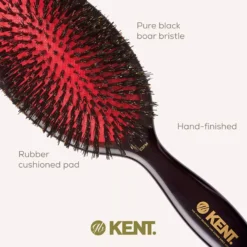 Kent Brushes Classic Shine Medium Black Bristle Hairbrush