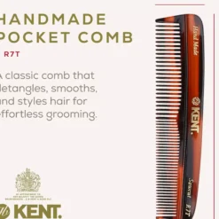 Kent Brushes Handmade Small Fine/Coarse Toothed Pocket Comb