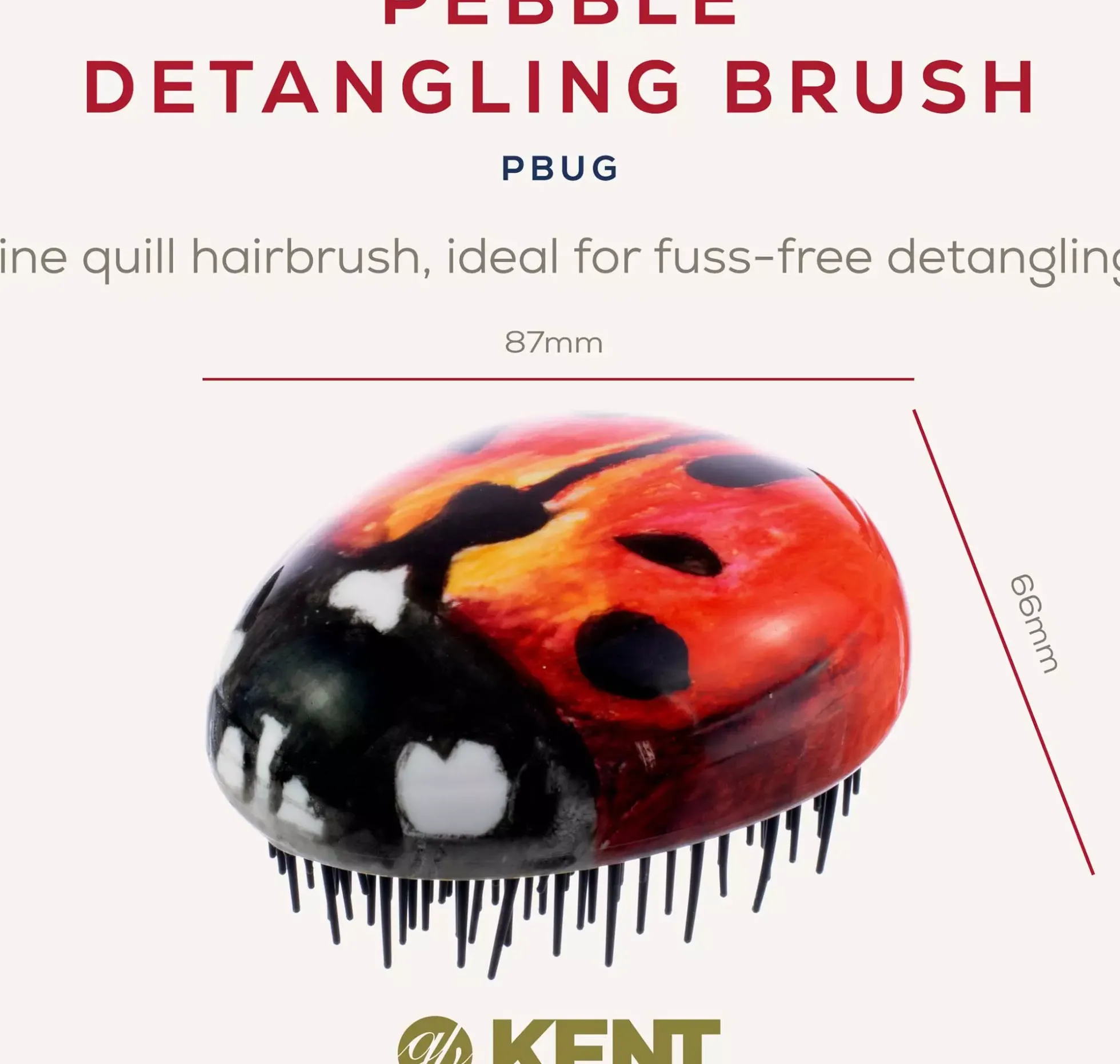 Kent Brushes Pebble Brush Bug - Utredningsborste travel size