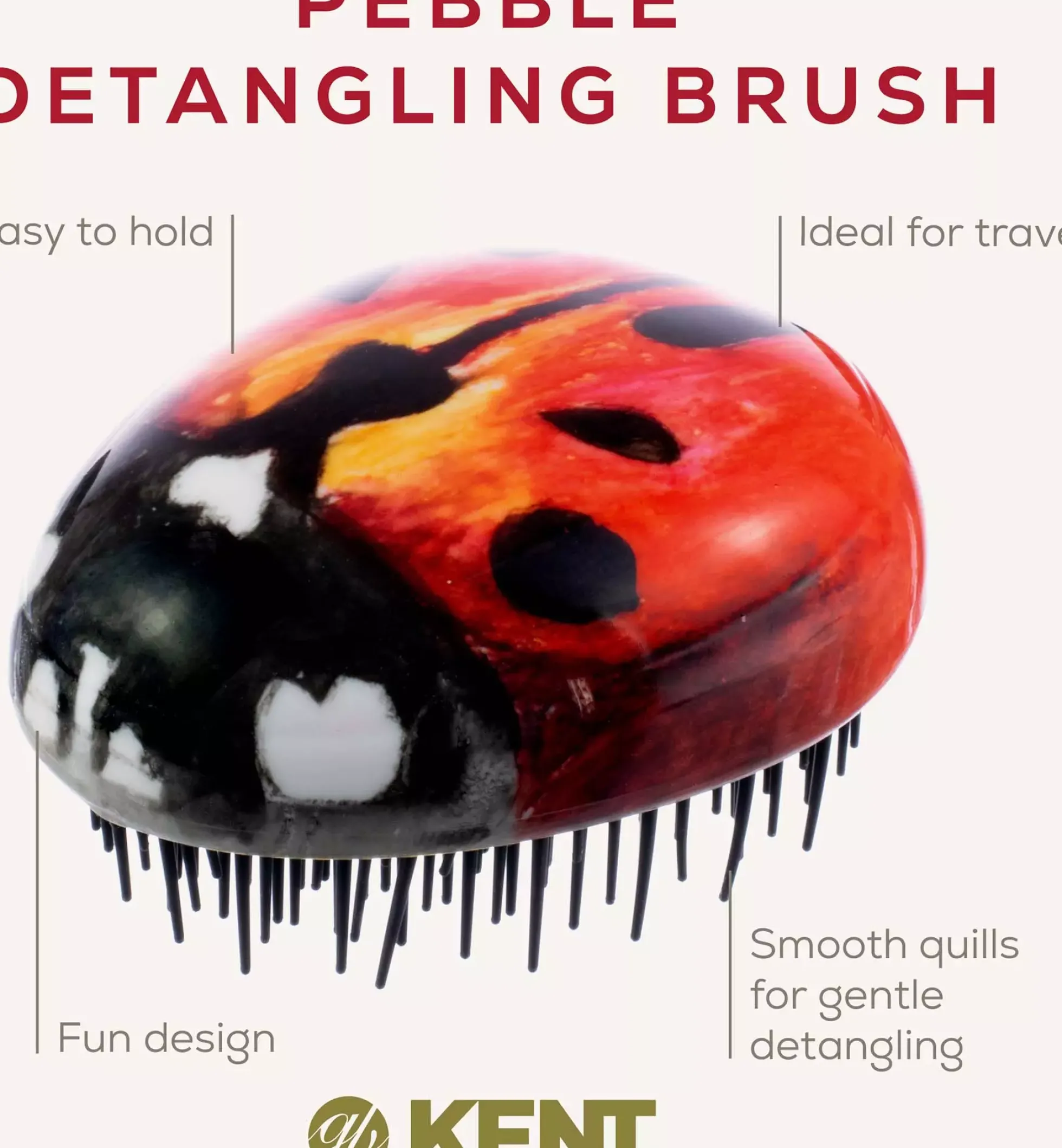 Kent Brushes Pebble Brush Bug - Utredningsborste travel size