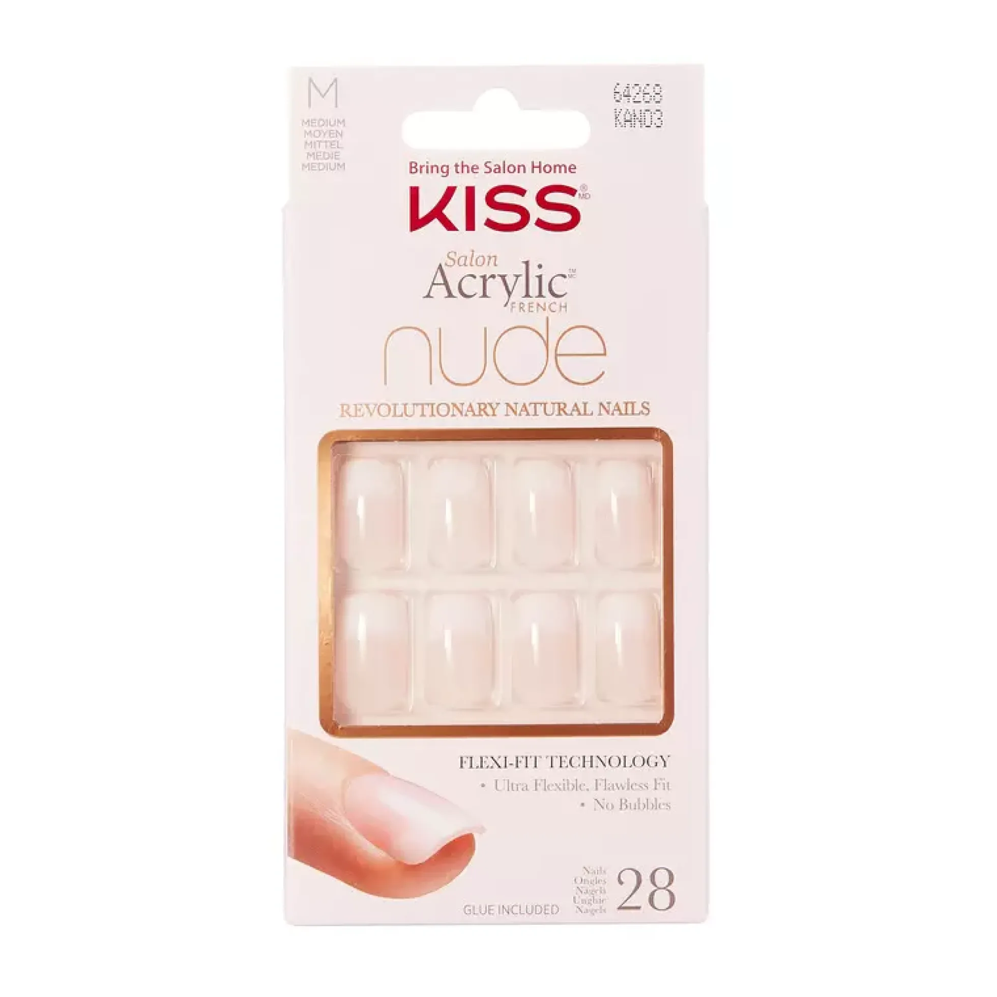 KissSalon Acrylic French Nude Revolutionary Natural Nails Medium