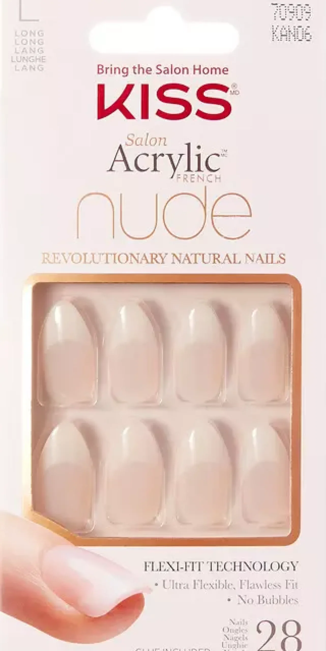KissSalon Acrylic French Nude Revolutionary Natural Nails Long Sensibility