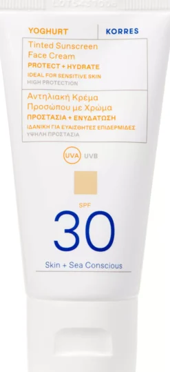 Korres Yoghurt Tinted Sunscreen Face Cream SPF 30 50 ml