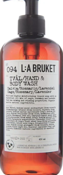 L:a Bruket Hand & Body Wash 094 Refill Sage/Rosemary/Lavender 1000 ml
