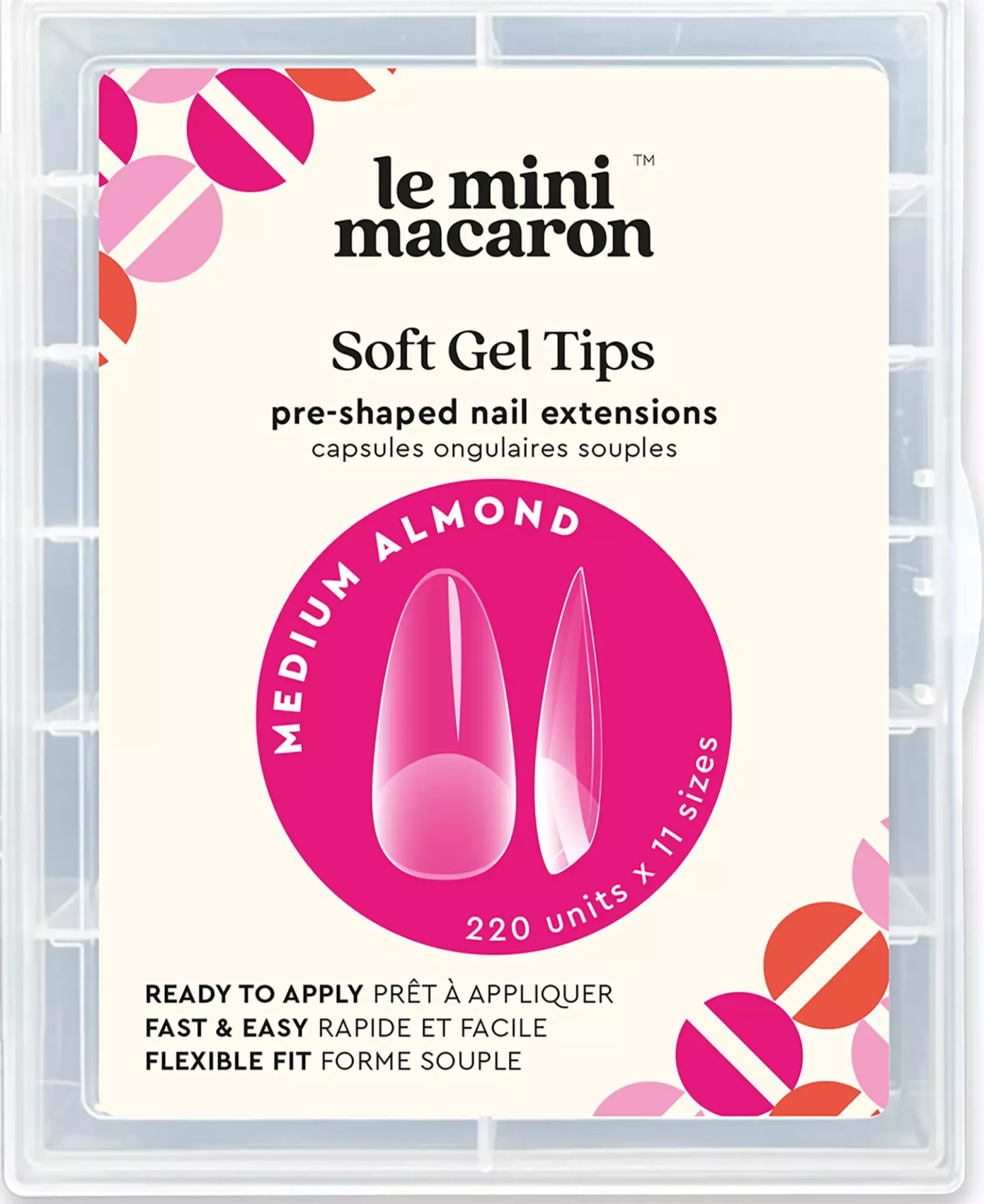 Le Mini MacaronLe Gel Soft Gel Tips Short Round Square, Matte & Per Buff Effect Small