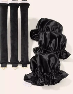 Lenoites Heatless Curling Rods with Caps 3-Pack Set Black