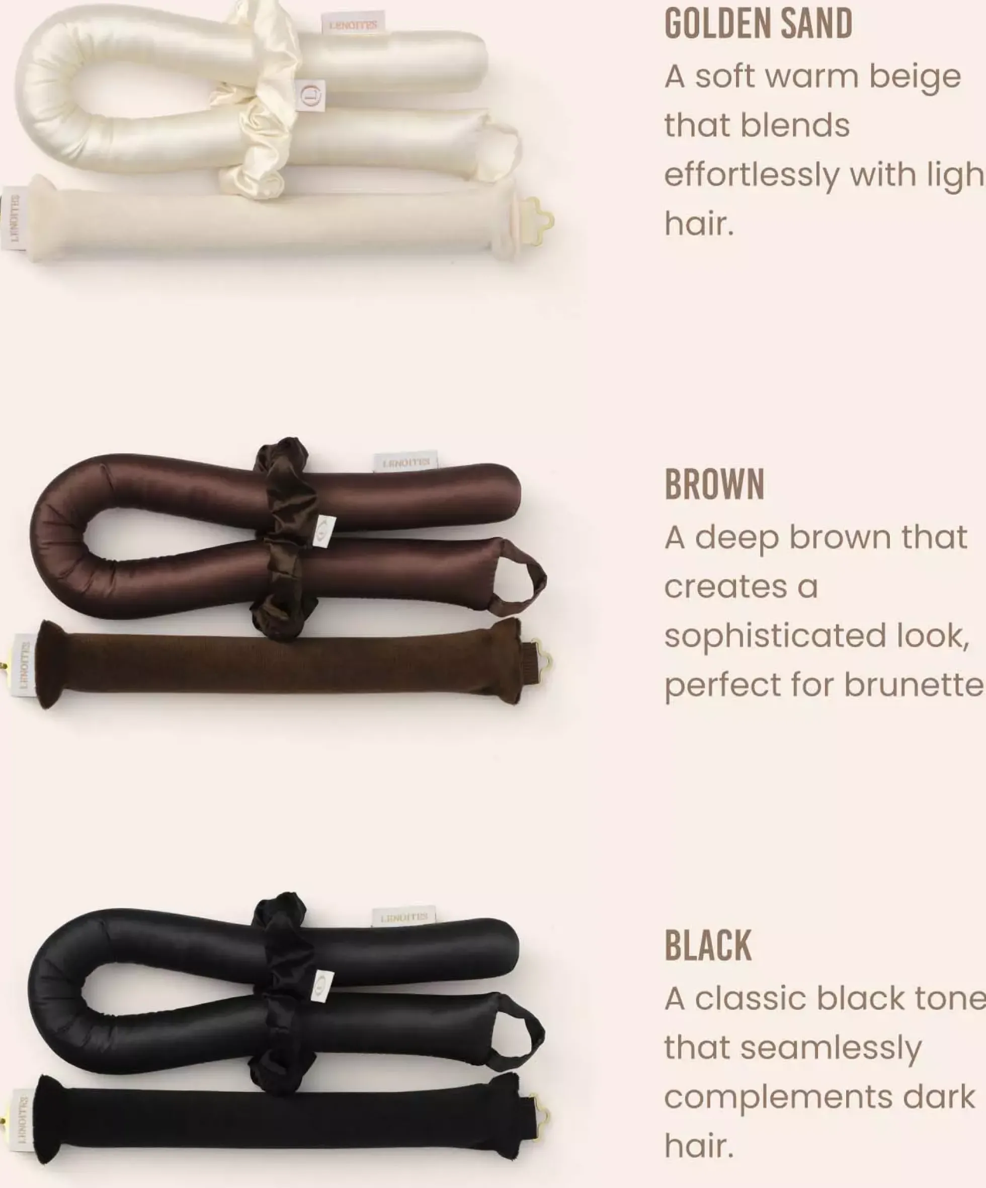 Lenoites Heatless Curls Unicorn Brown