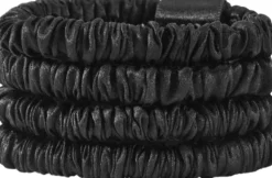 Lenoites Mulberry Silk Skinny Scrunchies Black