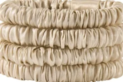Lenoites Mulberry Silk Skinny Scrunchies Beige