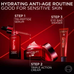 Loreal ParisRevitalift Laser Tri-Peptides Serum 30 ml, Laser Day Cream 50 ml & Laser Eye Bag Instant Eraser 15 ml