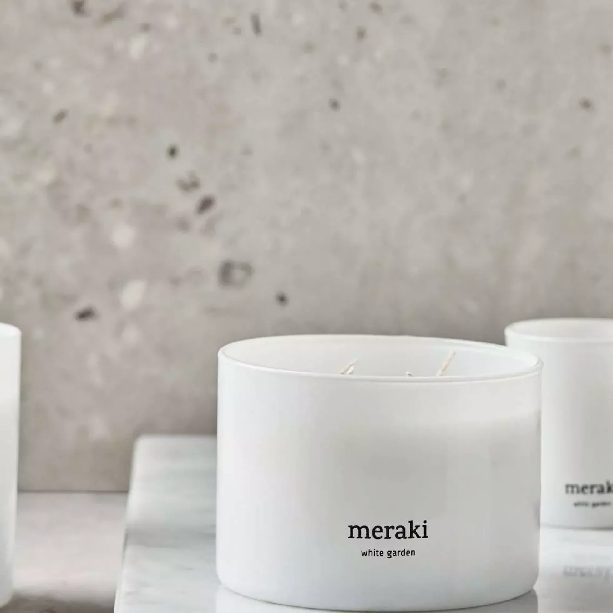MerakiWhite Garden Scented Candle Medium