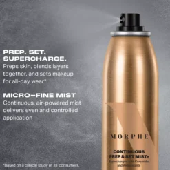 Morphe Mini Continuous Prep & Set Mist+ Supercharged With Antioxidants And Ceramides Mini