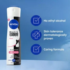 NIVEA Deo Spray Invisible Black & White Clear 150 ml