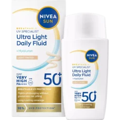 NIVEASUN UV Face Specialist Ultra Light Daily Fluid, Light Tinted SPF 50+ 40 ml