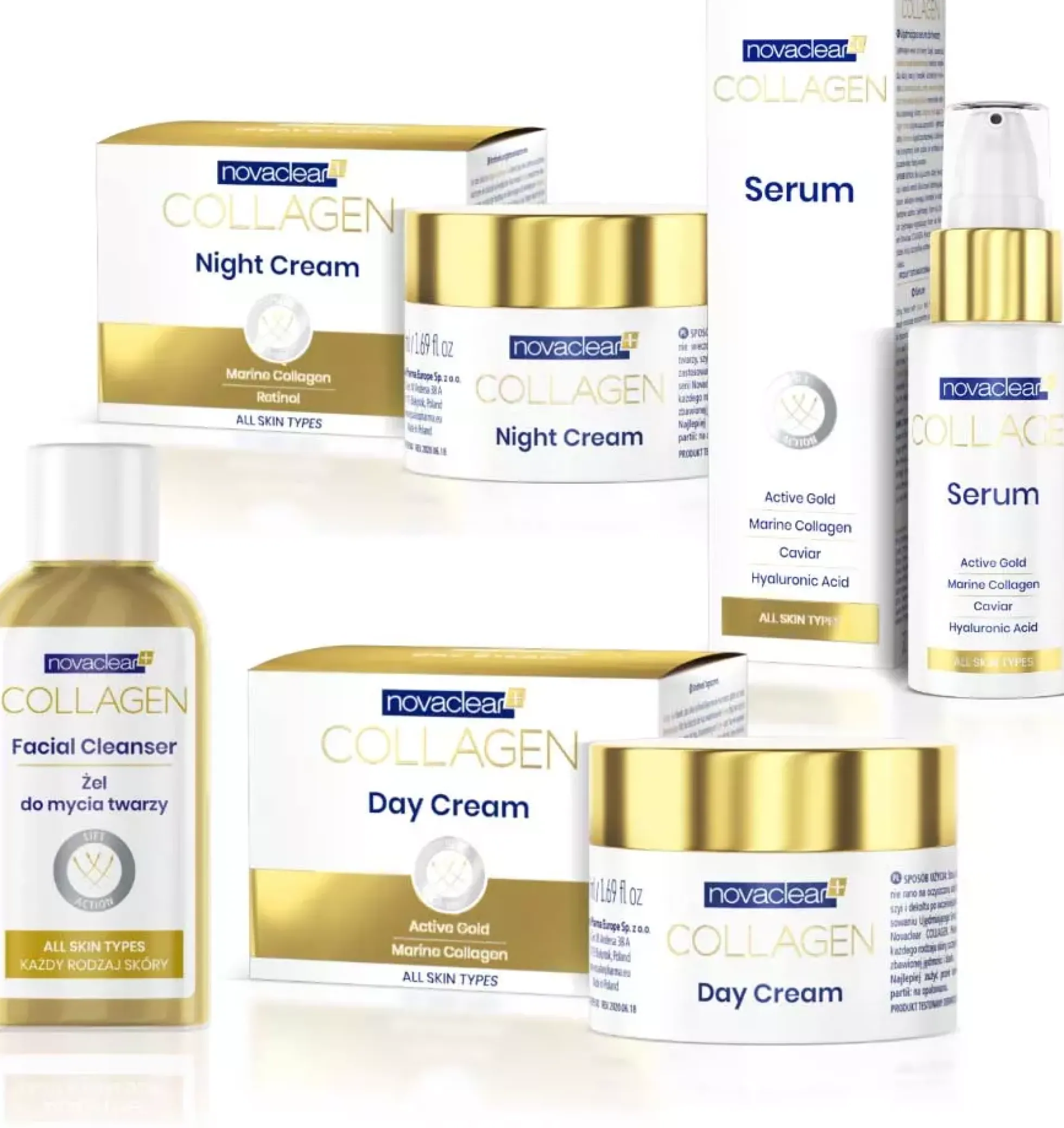 NovaclearCollagen Lift Action Kit - Day & Night Cream, Serum, Cleanser