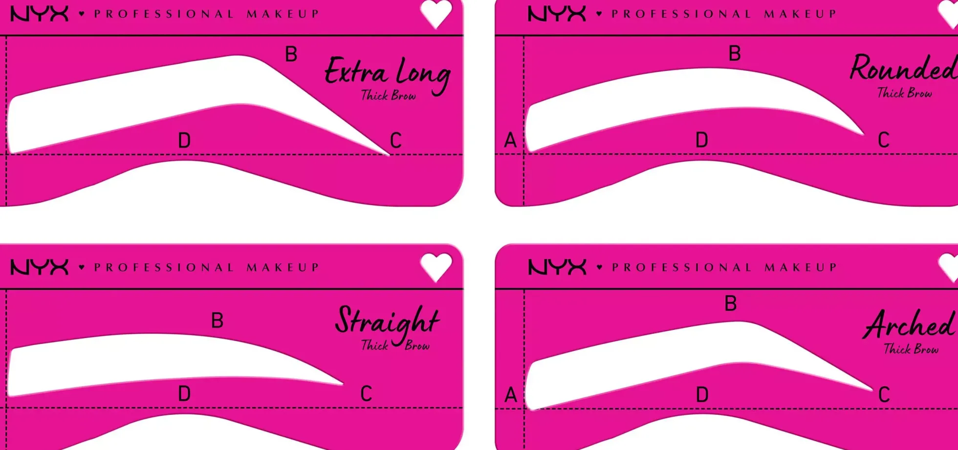 NYX PROFESSIONAL MAKEUP Zero to Brow Stencil Thick Brows